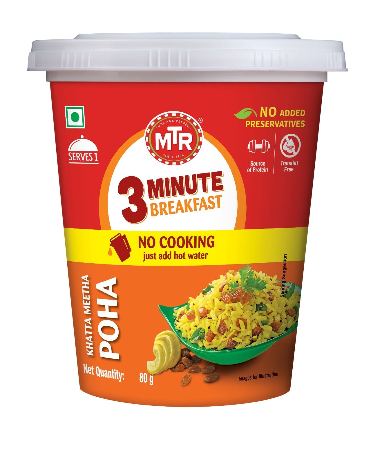 MTR INST MIX POHA KHATTA MEETHA CUP 80GM